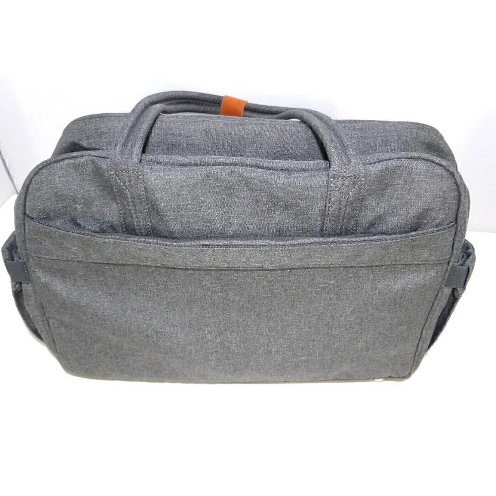 WELAVILA gray fabric diaper bag tote with shoulder strap and changing pad NEW!
